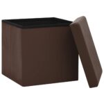 Tabouret de rangement pliable Marron PVC – Image 2