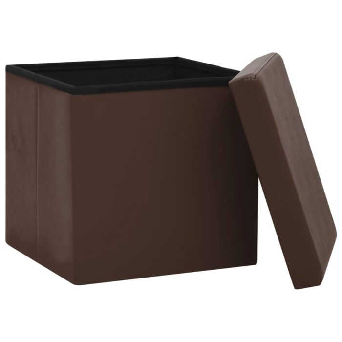 Tabouret de rangement pliable Marron PVC – Image 2