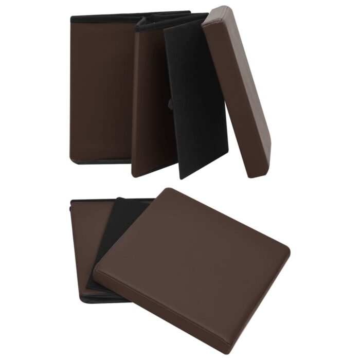 Tabouret de rangement pliable Marron PVC – Image 3