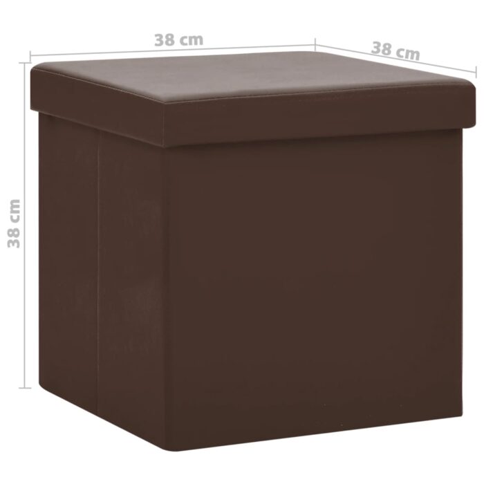 Tabouret de rangement pliable Marron PVC – Image 6