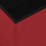 Tabouret de rangement pliable Rouge bordeaux PVC – Image 4