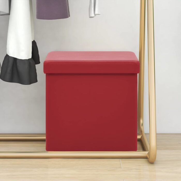 VXL8720286697122_m_en_hd_1.jpg Tabouret de rangement pliable Rouge bordeaux PVC – Image 1