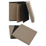 Tabouret de rangement pliable Cappuccino PVC – Image 3