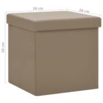 Tabouret de rangement pliable Cappuccino PVC – Image 6