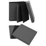 Tabourets de rangement pliables lot de 2 gris PVC – Image 4