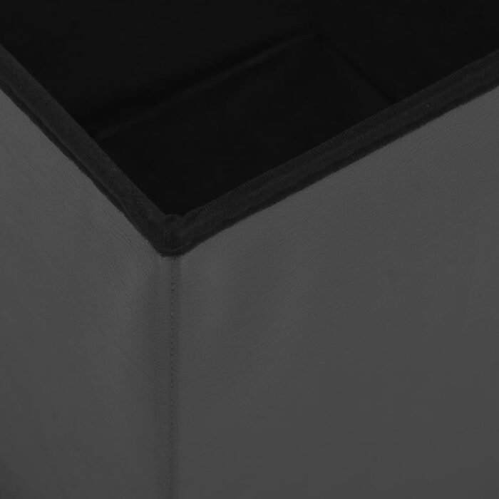 Tabourets de rangement pliables lot de 2 gris PVC – Image 5