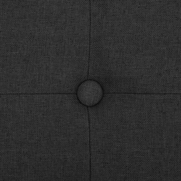 Banc de rangement pliable Noir Faux lin – Image 5