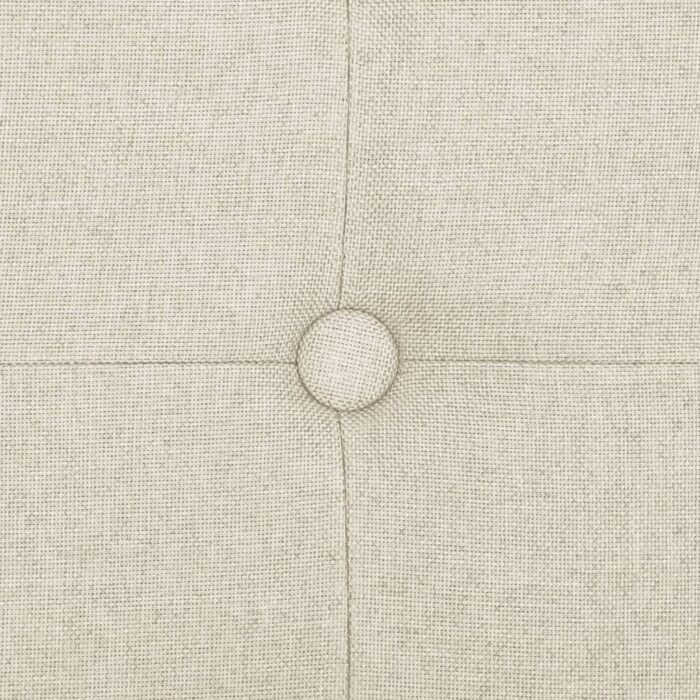Banc de rangement pliable Blanc crème Faux lin – Image 4