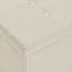 Banc de rangement pliable Blanc crème Faux lin – Image 5