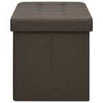 Banc de rangement pliable Marron foncé Faux lin – Image 2