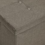 Banc de rangement pliable Taupe Faux lin – Image 5
