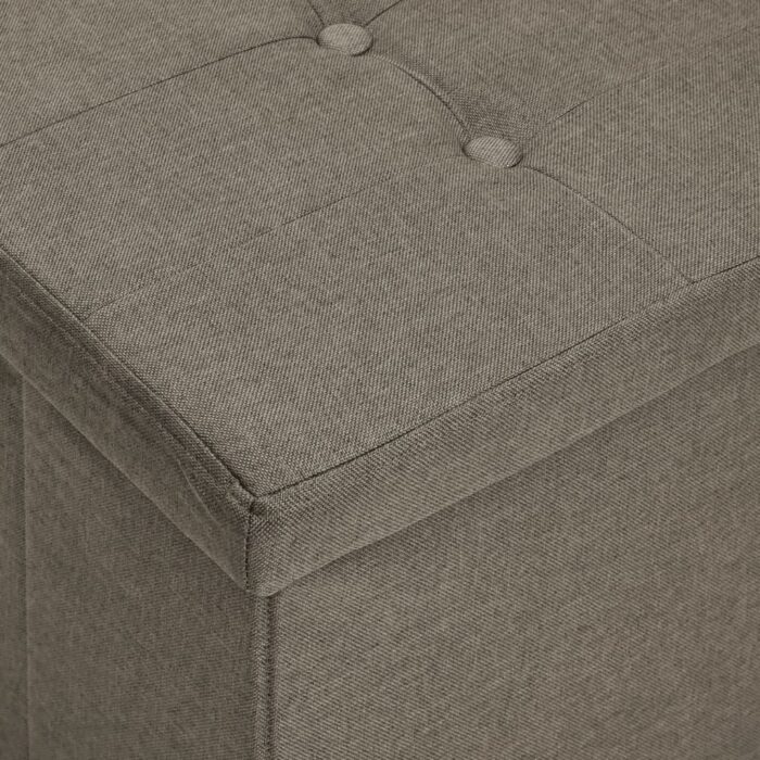 Banc de rangement pliable Taupe Faux lin – Image 5