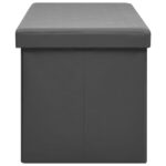 Banc de rangement pliable Gris PVC – Image 2