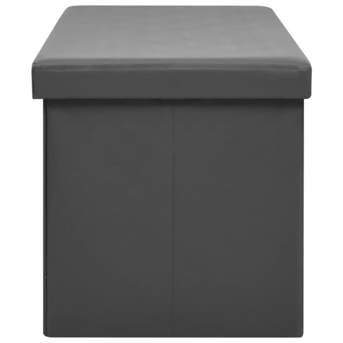 Banc de rangement pliable Gris PVC – Image 2