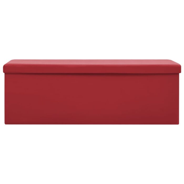 Banc de rangement pliable Rouge bordeaux PVC – Image 2