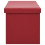 Banc de rangement pliable Rouge bordeaux PVC – Image 3