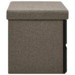 Banc de rangement pliable Marron 76x38x38 cm Faux lin – Image 3