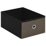 Banc de rangement pliable Marron 76x38x38 cm Faux lin – Image 6
