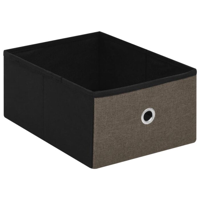 Banc de rangement pliable Marron 76x38x38 cm Faux lin – Image 6