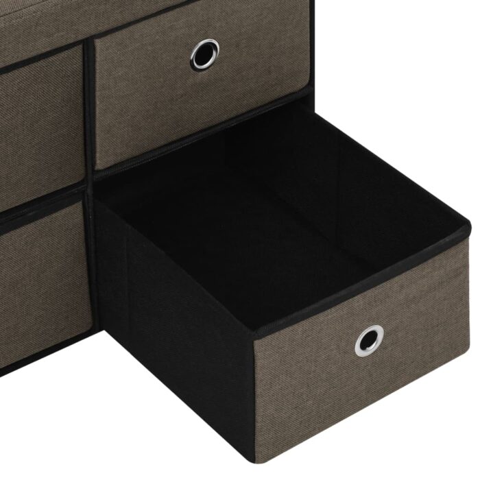 Banc de rangement pliable Marron 76x38x38 cm Faux lin – Image 7