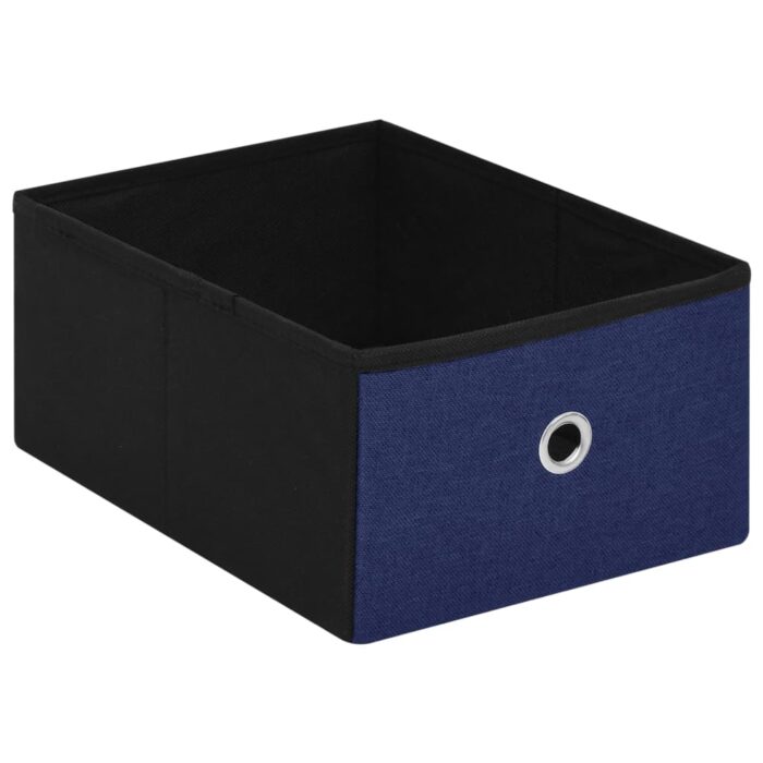 Banc de rangement pliable Bleu 76x38x38 cm Faux lin – Image 6