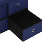 Banc de rangement pliable Bleu 76x38x38 cm Faux lin – Image 7