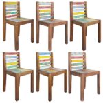 Chaises à manger lot de 6 bois de récupération solide
