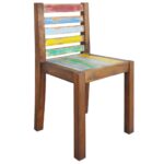 Chaises à manger lot de 6 bois de récupération solide – Image 10