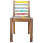 Chaises à manger lot de 6 bois de récupération solide – Image 2