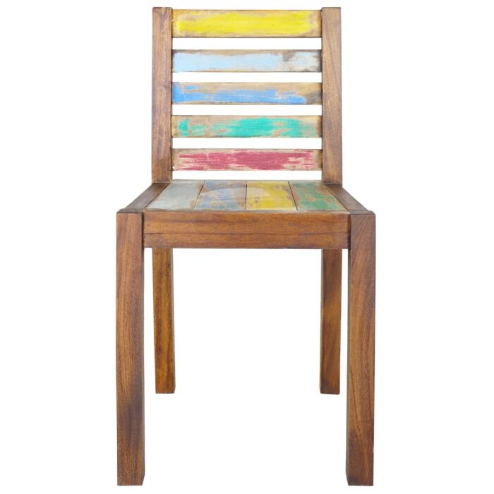 Chaises à manger lot de 6 bois de récupération solide – Image 2