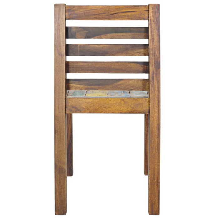 Chaises à manger lot de 6 bois de récupération solide – Image 4