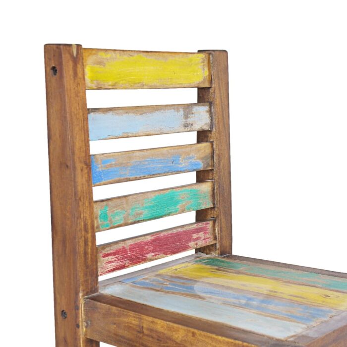 Chaises à manger lot de 6 bois de récupération solide – Image 5