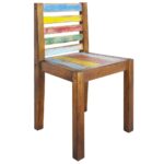 Chaises à manger lot de 6 bois de récupération solide – Image 9