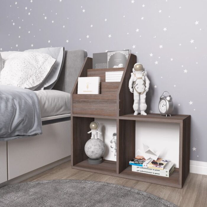 Porte-revue pour enfants Gris et chêne sonoma Bois d’ingénierie – Image 1