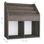 Porte-revue pour enfants Gris et chêne sonoma Bois d’ingénierie – Image 5