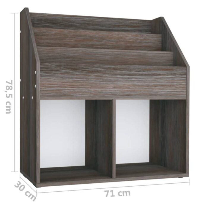 Porte-revue pour enfants Gris et chêne sonoma Bois d’ingénierie – Image 5