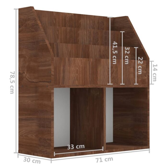 Porte-revue pour enfants Chêne marron 71x30x78,5 cm – Image 5