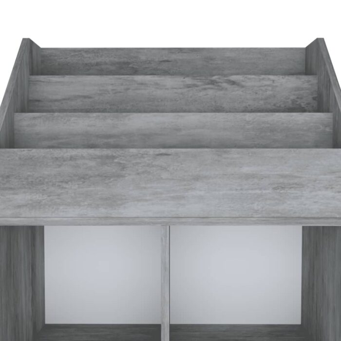 Porte-revue pour enfants Gris béton 71x30x114cm Bois ingénierie – Image 3