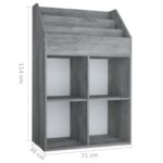 Porte-revue pour enfants Gris béton 71x30x114cm Bois ingénierie – Image 4