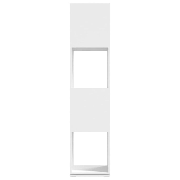 Armoire rotative Blanc 34,5x34,5x75,5 cm bois d'ingénierie – Image 2