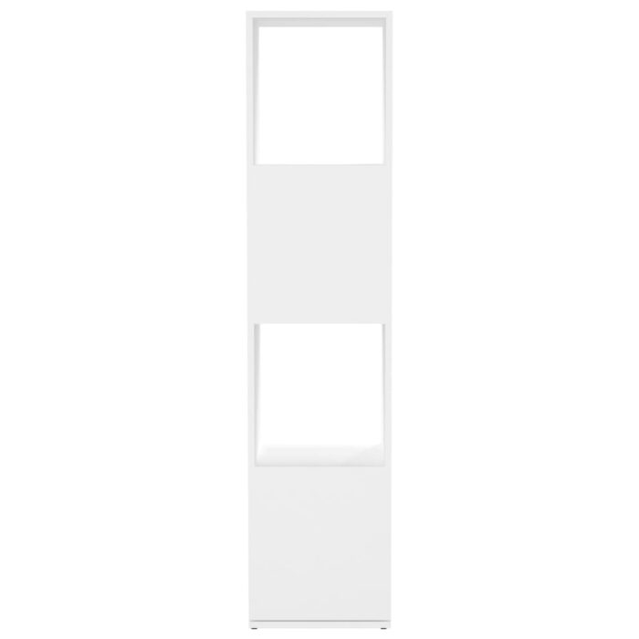 Armoire rotative Blanc 34,5x34,5x75,5 cm bois d'ingénierie – Image 3