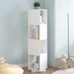 Armoire rotative Blanc 34,5x34,5x75,5 cm bois d'ingénierie