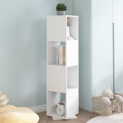 Armoire rotative Blanc 34,5x34,5x75,5 cm bois d'ingénierie