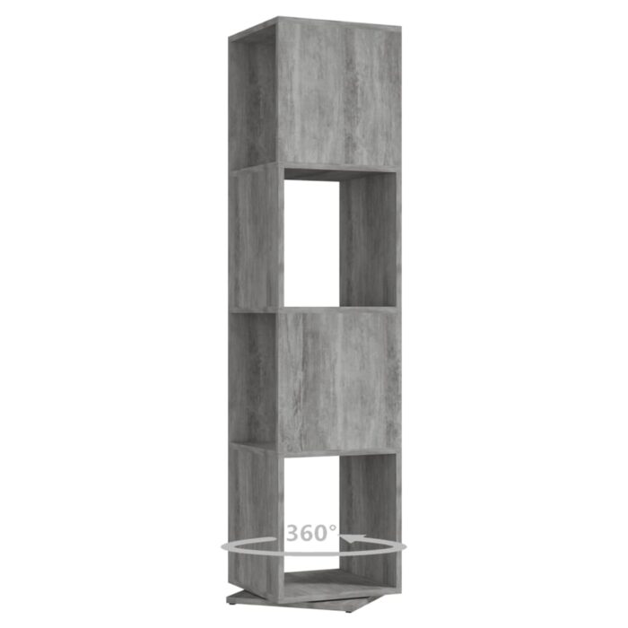 Armoire rotative Gris béton 34,5x34,5x75,5 cm bois d'ingénierie – Image 4