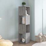 Armoire rotative Gris béton 34,5x34,5x75,5 cm bois d'ingénierie