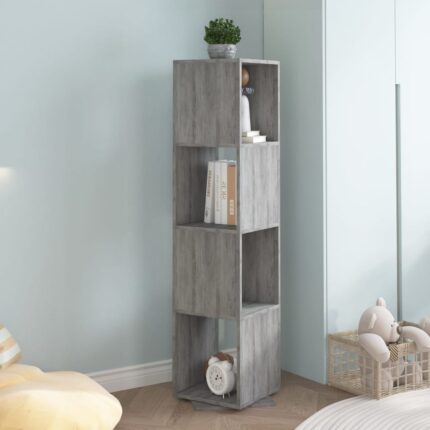 Armoire rotative Gris béton 34,5x34,5x75,5 cm bois d'ingénierie