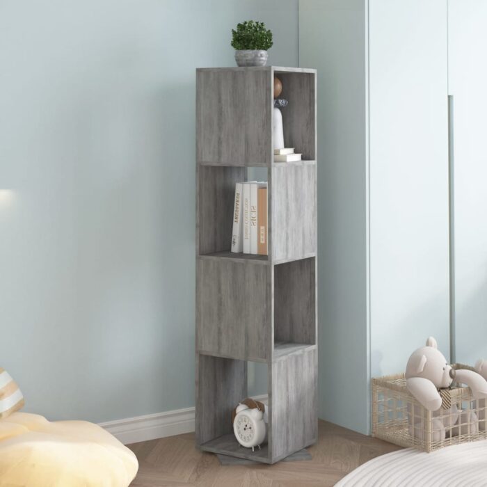 Armoire rotative Gris béton 34,5x34,5x75,5 cm bois d'ingénierie – Image 1
