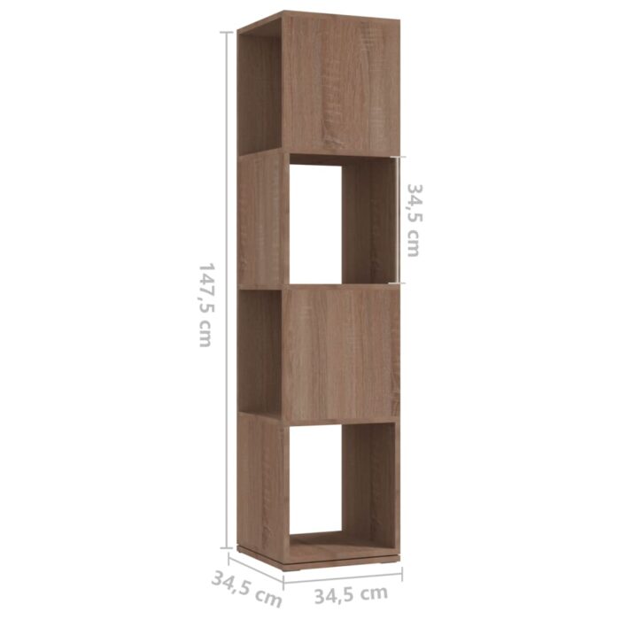 Armoire rotative Chêne Sonoma 34,5x34,5x75,5 cm bois ingénierie – Image 5