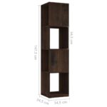 Armoire rotative Chêne fumé 34,5x34,5x75,5 cm bois d'ingénierie – Image 5