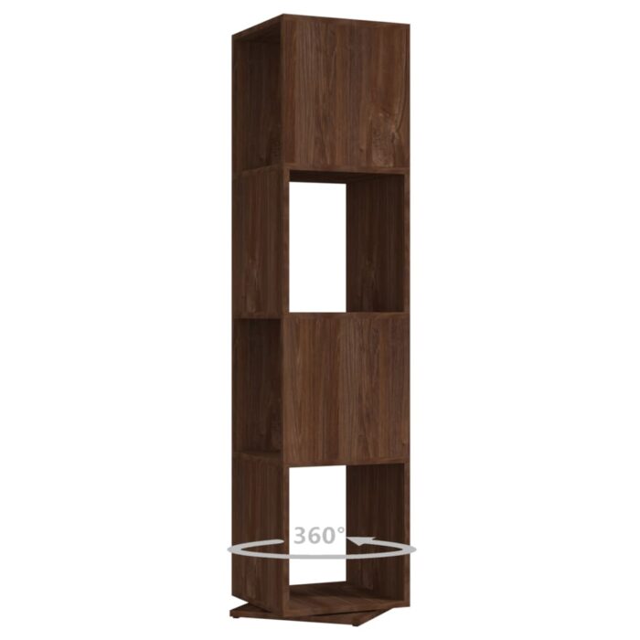 Armoire rotative Chêne marron 34,5x34,5x75,5 cm bois ingénierie – Image 4
